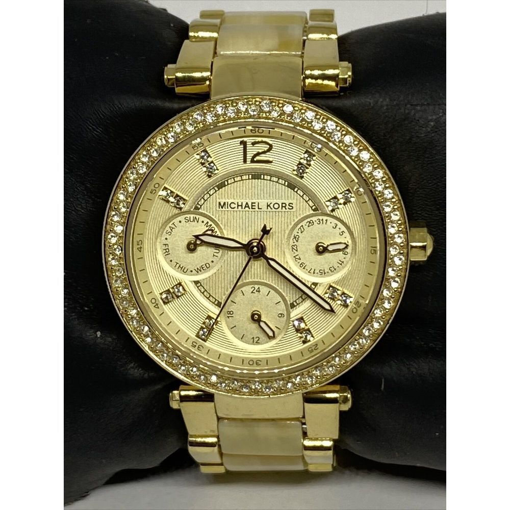 Michael Kors Parker MK5842 Women's Gold Stainless Steel Analog Dial Watch EY651 - Picture 2 of 12